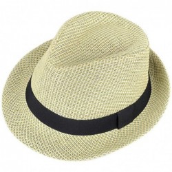 Fedoras Unisex Summer Short Brim Fedora - Hats for Men & Women + Panama Hats & Straw Hats - Multicolor Woven - CX17YTEDOTM $1...