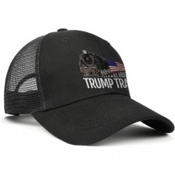 Baseball Caps Trump Train 2020 American Fl-ag Hat Men's Baseball Cap Adjustable Mesh Cap - Black - CE18XAQ8T6R $33.82