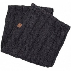 Skullies & Beanies 3pc Set Trendy Warm Chunky Soft Stretch Cable Knit Beanie Scarves Gloves Set - Metallic Gray - CY187GQY4U0...