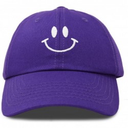 Baseball Caps Smile Baseball Cap Smiling Face Happy Dad Hat Men Women Teens - Purple - C718SKW74X5 $26.10