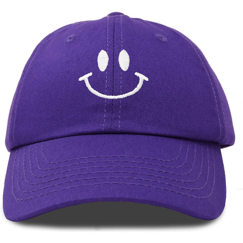 Baseball Caps Smile Baseball Cap Smiling Face Happy Dad Hat Men Women Teens - Purple - C718SKW74X5 $23.03