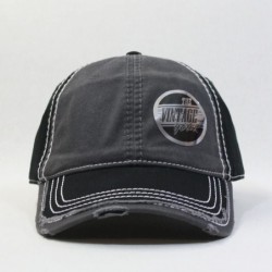 Baseball Caps Washed Cotton Distressed with Heavy Stitching Adjustable Baseball Cap - Black/Charcoal Gray/Black - CH18K34M60Y...