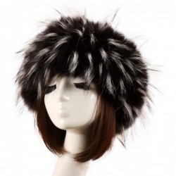 Cold Weather Headbands Women's Faux Fur Headband Soft Winter Cossack Russion Style Hat Cap - Black&white - CO18L8I4RSH $24.19