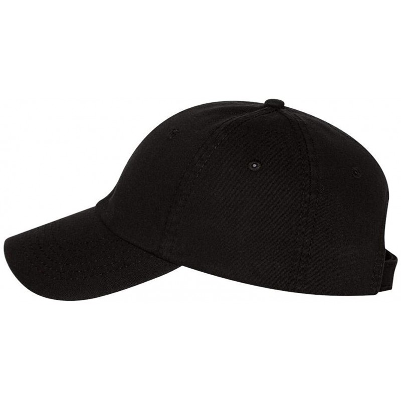 Baseball Caps VC350 - Unstructured Washed Chino Twill Cap with Velcro - Black - CS11WMTSA05 $17.65