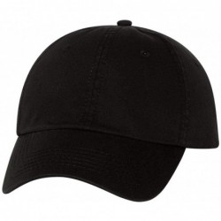 Baseball Caps VC350 - Unstructured Washed Chino Twill Cap with Velcro - Black - CS11WMTSA05 $19.02