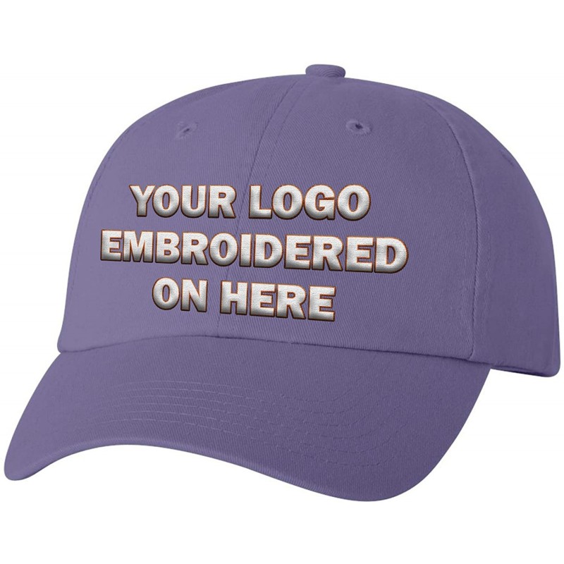 Baseball Caps Custom Dad Soft Hat Add Your Own Embroidered Logo Personalized Adjustable Cap - Lavender - CZ1953USRO3 $59.96