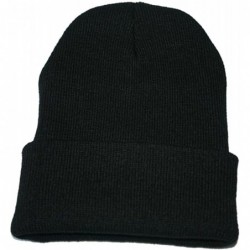 Skullies & Beanies Neutral Winter Fluorescent Knitted hat Knitting Skull Cap - Black - CX187W4QTC2 $20.97