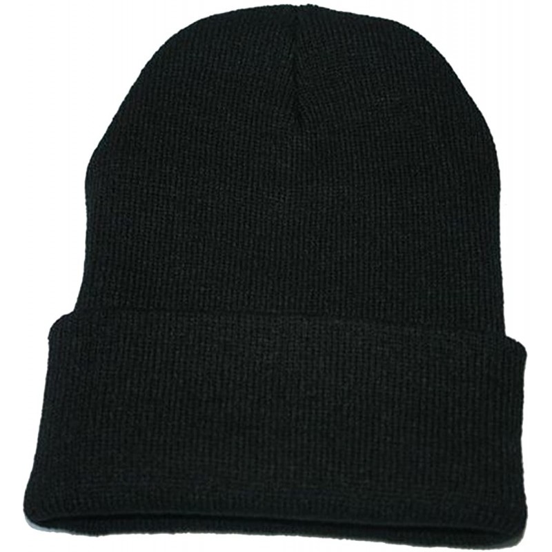 Skullies & Beanies Neutral Winter Fluorescent Knitted hat Knitting Skull Cap - Black - CX187W4QTC2 $20.69