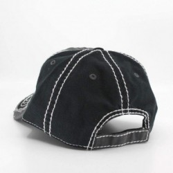 Baseball Caps Washed Cotton Distressed with Heavy Stitching Adjustable Baseball Cap - Black/Charcoal Gray/Black - CH18K34M60Y...