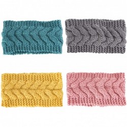 Headbands Crochet Turban Headband for Women Warm Bulky Crocheted Headwrap - CN18LR2QH0R $22.56