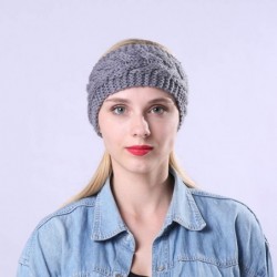 Headbands Crochet Turban Headband for Women Warm Bulky Crocheted Headwrap - CN18LR2QH0R $19.61