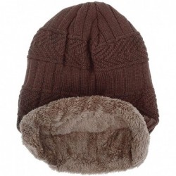 Skullies & Beanies Women's Beanie Hat Scarf Set Knit Warm Thick Winter Snow Skull Caps (Brown) - C91857L3LOC $23.14