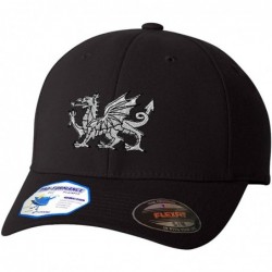 Baseball Caps White Welsh Dragon Flexfit Adult Pro-Formance Hat Black Large/X-Large - C8184SWXRAA $46.27