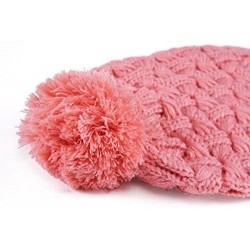 Skullies & Beanies Women Girls Knitted Hat Scarf Set Fashion Winter Warm Hat with Attached Scarf - Pink - C1186A3M482 $30.90