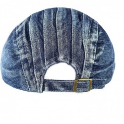 Newsboy Caps 200h Washed Denim Cotton Newsboy Ivy Hat (Denim blue2) - CP12CEUPRSZ $25.60
