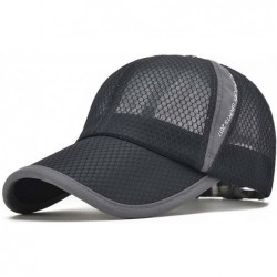 Sun Hats Unisex Summer Baseball Hat Sun Cap Lightweight Mesh Quick Dry Hats Adjustable Cap Cooling Sports Caps - Dark Grey - ...
