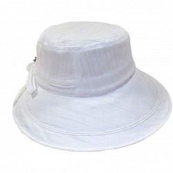 Sun Hats White Cotton Wide Brim Sun Hat w/Drawstring- Lightweight- Adjustable- UPF 50+ - CP11WRRQGFJ $41.37