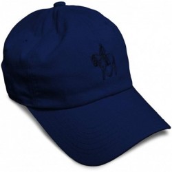 Baseball Caps Custom Soft Baseball Cap Equestrian Outline Embroidery Dad Hats for Men & Women - Navy - C818SLUMKX4 $32.23