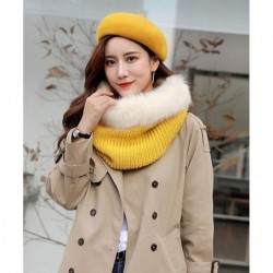 Berets Women Wool Beret Hat French Artist Solid Color Beanie Cap - Yellow - CM18IGDGMHZ $21.43