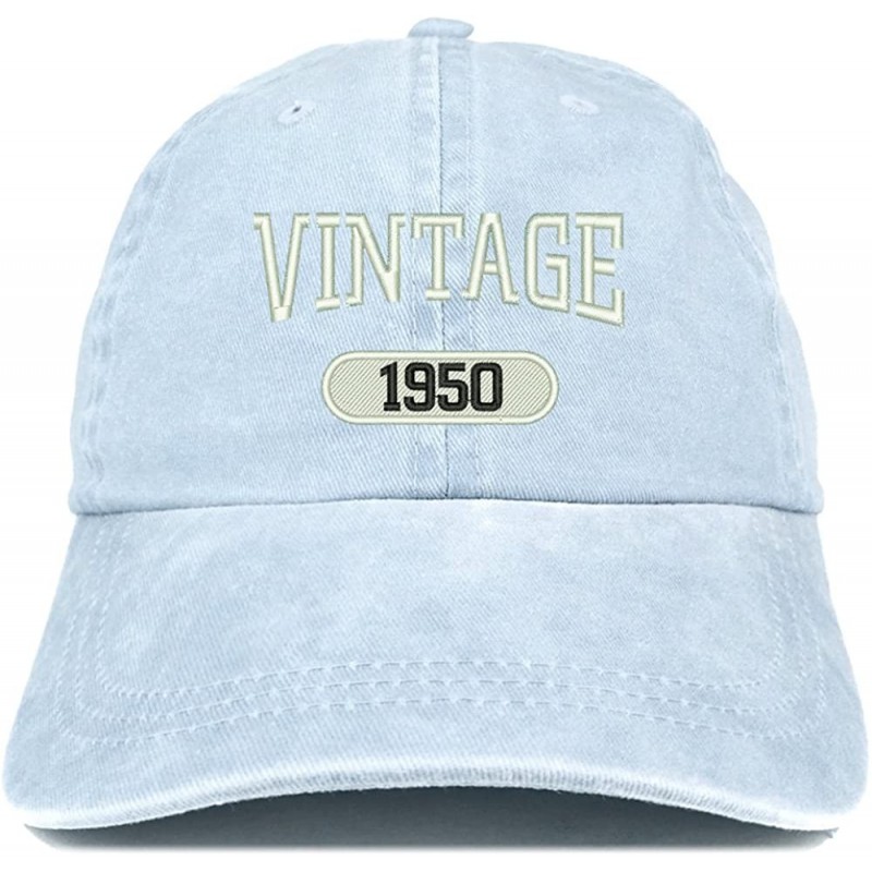 Baseball Caps Vintage 1950 Embroidered 70th Birthday Soft Crown Washed Cotton Cap - Light Blue - CT180WUA8U3 $37.54