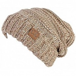 Skullies & Beanies Womens Multicolor Oversized Baggy Warm Slouchy Cable Knit Winter Beanie - Taupe - CD187K23GKS $23.80