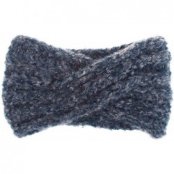 Cold Weather Headbands Women Cold Weather Headbands Knit Cross Hairband Winter Ear Warmer Hair Wraps - Blue - C218YKNA2KO $21.27
