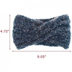 Cold Weather Headbands Women Cold Weather Headbands Knit Cross Hairband Winter Ear Warmer Hair Wraps - Blue - C218YKNA2KO $18.48
