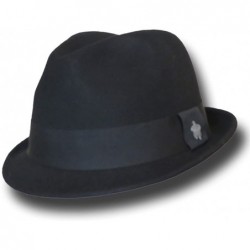 Fedoras Christys Crown Basix Wool Felt Fedora Crease Top Hat - Black - CK118WHYEL1 $88.13