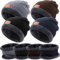 Skullies & Beanies 4 Sets Winter Beanie Hat Scarf Set Multi-Color Fleece Lined Skull Cap and Scarf - CE192WK7840 $45.81