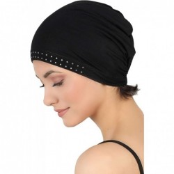 Baseball Caps Deresina Jewelled Front Essential BamboobCap for Hairloss- Chemo- Alopecia - Under Scarf Caps - Black - CI11FKU...