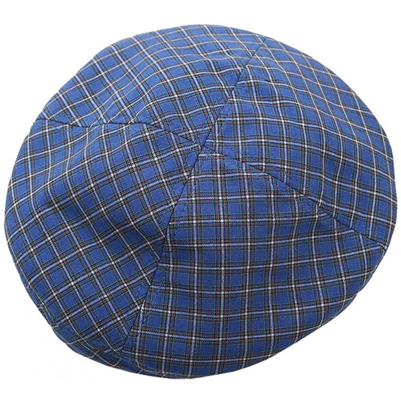 Berets Cotton Vintage Plaid French-Beret Hat Painter-Beanie for Women - Blue - C918U79WNR0 $23.43