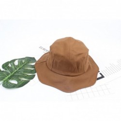 Sun Hats Women Sun Hats UV Protection Wide Brim Foldable Bucket Hat Beach Hat - Coffee - CY18E9X9MUH $45.75