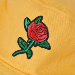 Bucket Hats Unisex Fashion Embroidered Bucket Hat Summer Fisherman Cap for Men Women - Rose Yellow - CJ194X6N0ES $19.04