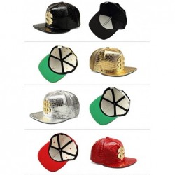 Baseball Caps Hip Hop Hat-Flat-Brimmed Hat-Rock Cap-Adjustable Snapback Hat for Men and Women - Black - CE18C88G8Y3 $28.70