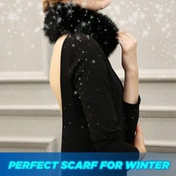 Skullies & Beanies Women Winter Faux Fur Neck Warmer Soft Fluffy Elegant Faux Fur Collar Scarves - Black-scarf - CA193LGMTTL ...
