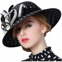 Bucket Hats Sinamay Women's Hats Black white Point Color- Black 3- Size One_Size - C9183D3GX9W $78.56
