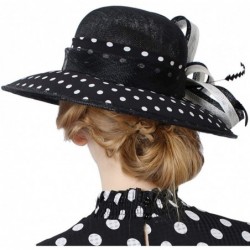 Bucket Hats Sinamay Women's Hats Black white Point Color- Black 3- Size One_Size - C9183D3GX9W $78.56