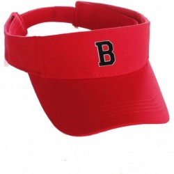 Baseball Caps Custom Sport Sun Visor Hat A to Z Initial Team Letters- Red Visor White Black - Letter B - CT18GS4ET36 $29.15