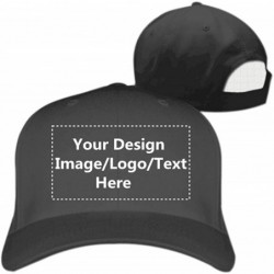 Baseball Caps Custom Hat- Customize Your Own Text Photos Logo Adjustable Back Baseball Cap for Men Women - Black - CD18LH364A...