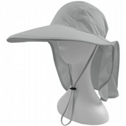 Sun Hats Outdoor Sun Hat Men Women Flap Fishing Hat Neck Face Cover Mesh Bucket Hat UPF 50+ - Light Gray - C418UWX08AQ $27.80