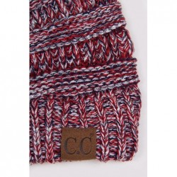 Skullies & Beanies Trendy Warm Chunky Soft Stretch Cable Knit Beanie Skull Cap - American Flag 4 Tone - CT12N6HJDUY $22.95