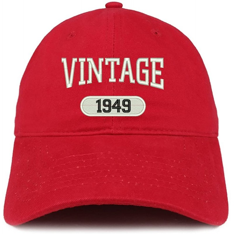 Baseball Caps Vintage 1949 Embroidered 71st Birthday Relaxed Fitting Cotton Cap - Red - CF12NUBBEOF $33.56