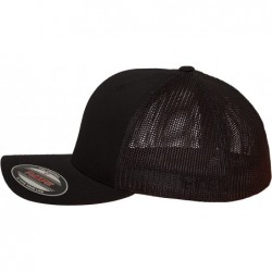 Baseball Caps Mesh Cotton Twill Trucker Cap (Black) - CY11JK8PDSJ $21.18