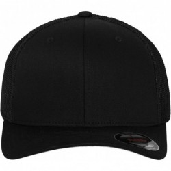 Baseball Caps Mesh Cotton Twill Trucker Cap (Black) - CY11JK8PDSJ $21.18