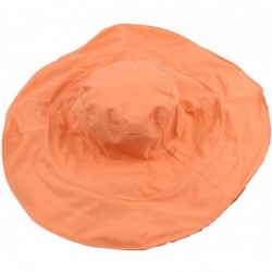 Sun Hats Women's Foldable Floppy Reversible Travel Beach Sun Visor Hat Wide Brim-Orange - Orange - CU18QYEE0DD $18.57