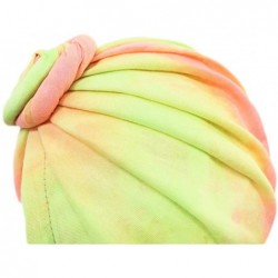 Skullies & Beanies Women's Autumn Winter Knotted Hat Wrap Cap India's Hat Turban Headwear - Y-pink/Yellow/Green-3pcs - CO194L...