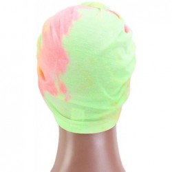 Skullies & Beanies Women's Autumn Winter Knotted Hat Wrap Cap India's Hat Turban Headwear - Y-pink/Yellow/Green-3pcs - CO194L...