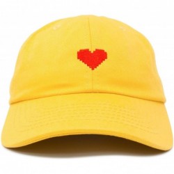 Baseball Caps Pixel Heart Hat Womens Dad Hats Cotton Caps Embroidered Valentines - Gold - CY18LGSKN7E $23.47