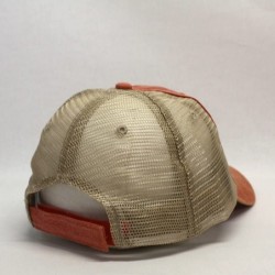 Baseball Caps Vintage Washed Cotton Soft Mesh Adjustable Baseball Cap - Orange/Orange/Khaki - CT180DZ6C7O $16.47