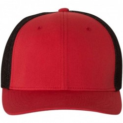 Baseball Caps Men's Two-Tone Stretch Mesh Fitted Cap - Red/ Black - C7185HD9UY3 $28.21